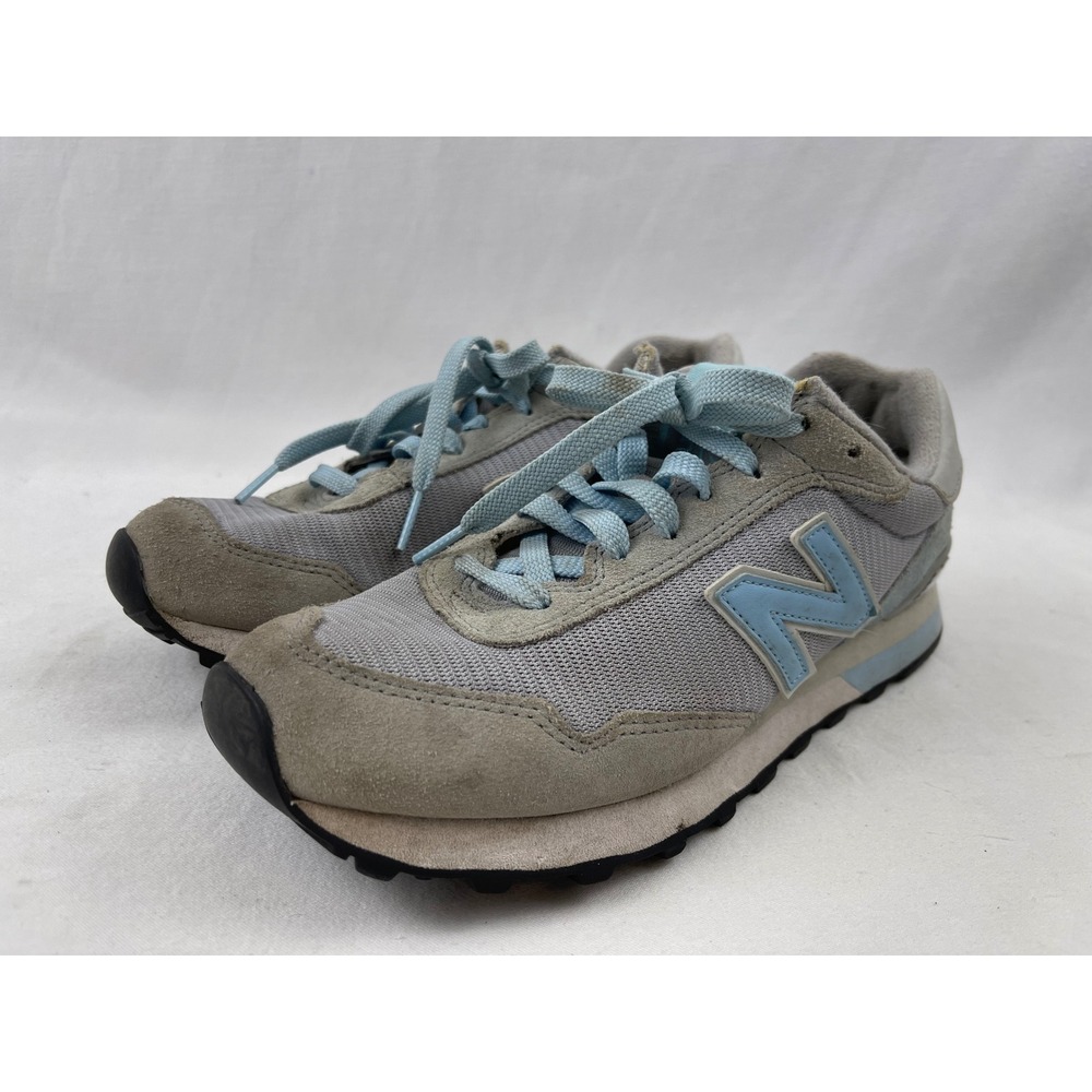 New Balance 515 Women 9 B Grey Light Blue Good Suede Mesh Retro Running Sneakers